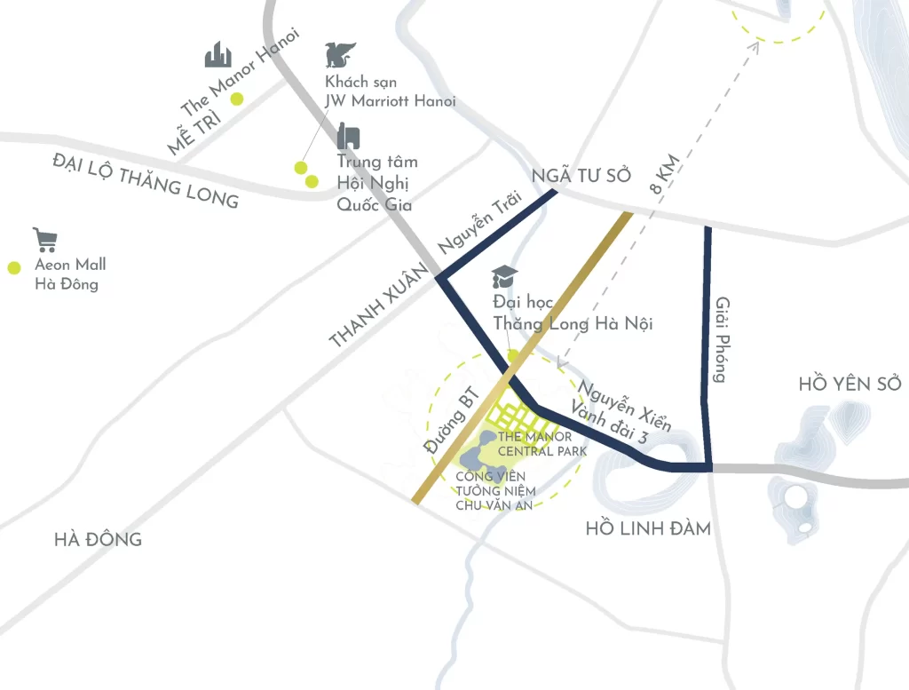 vị trị dự án chung cư the manor central park nguyễn xiển